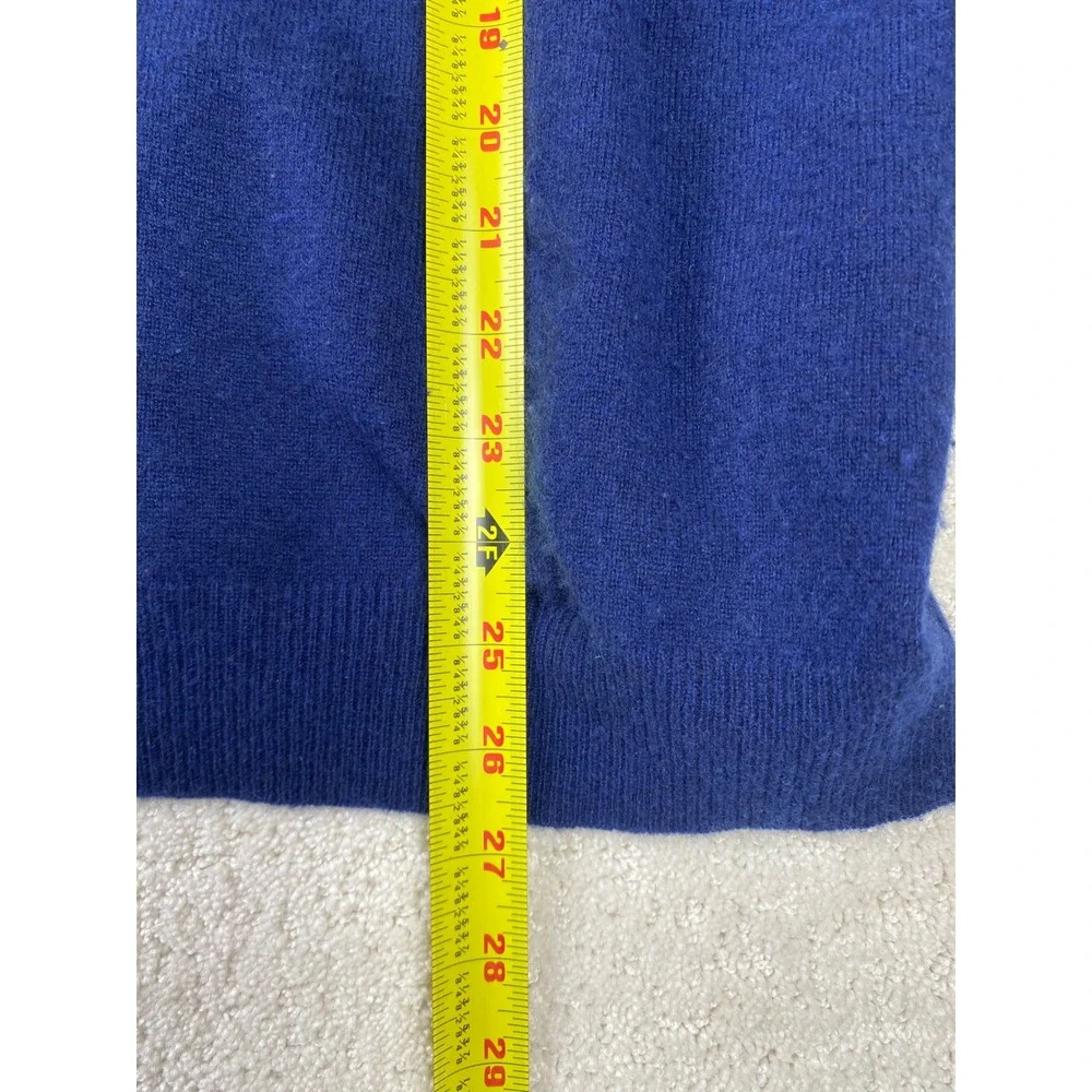 Club Room Estate Cashmere Sweater Mens L Royal Blue V-Neck 100% Cashmere‎ Knit